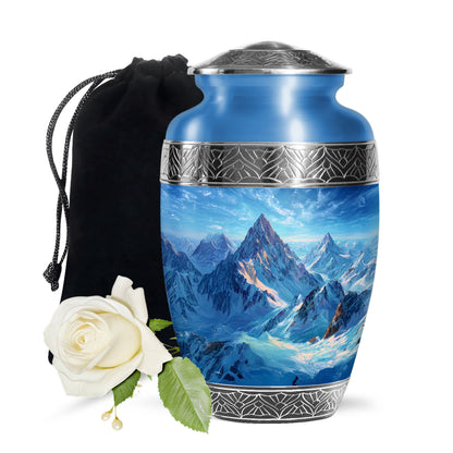 Snow Mountain Memorial Urn - Beautiful Landscape Cremation Urn For Loved One