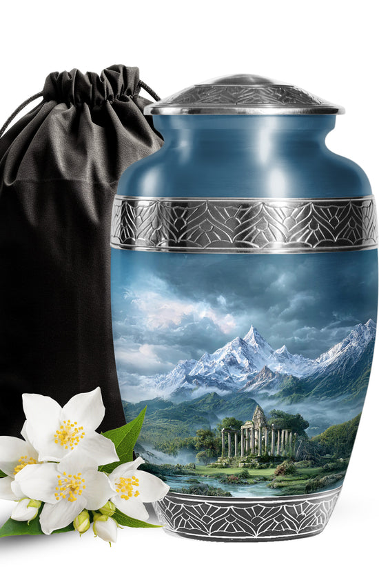 Snow Mountain Cremation Urn - Scenic Memorial Urn For Human Ashes