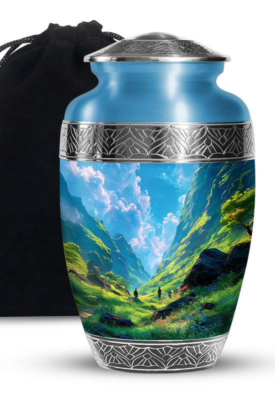 Mountain Scenic Memorial Urn - Large Funeral Urn For Loved Ones