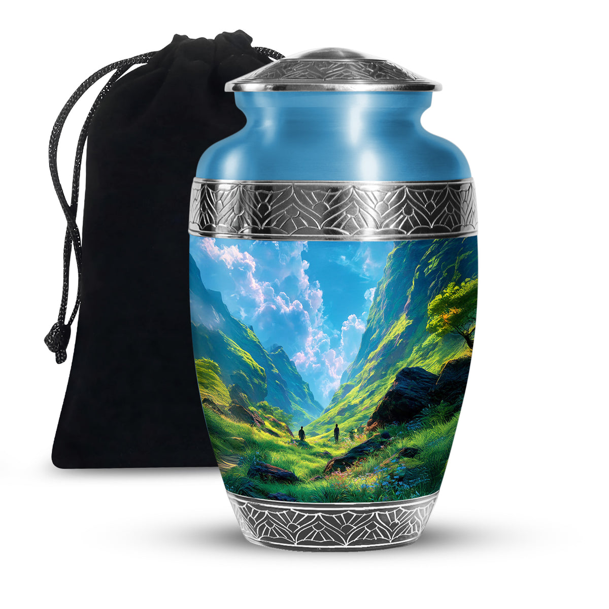 Mountain Scenic Memorial Urn - Large Funeral Urn For Loved Ones