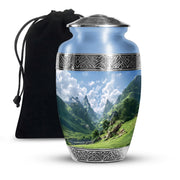 Peaceful Hills Theme Funeral Urn - Mountain Memorial Urn For Adult Ashes