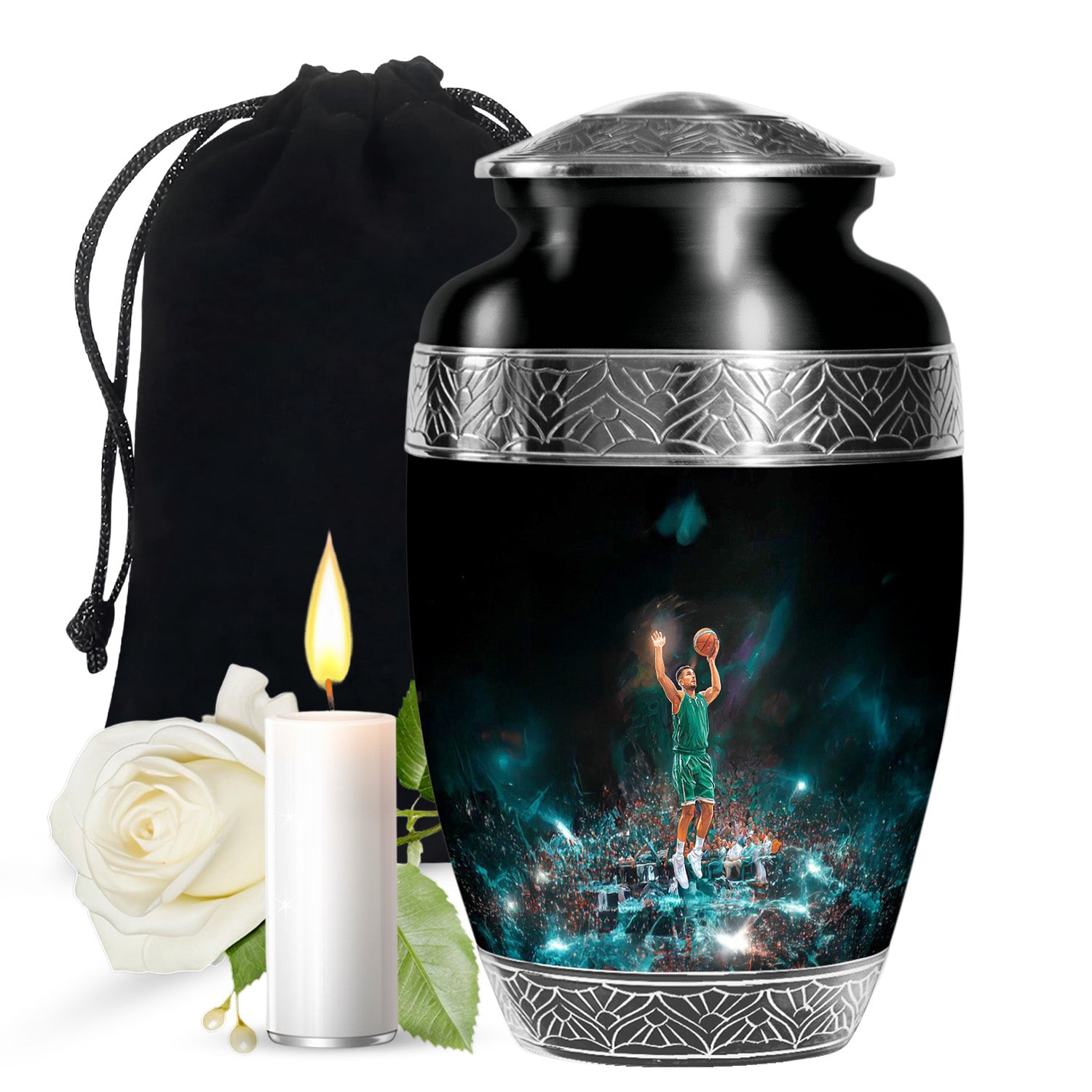 Athlete Tribute Cremation Urn - Basketball Funeral Urn For Men & Women