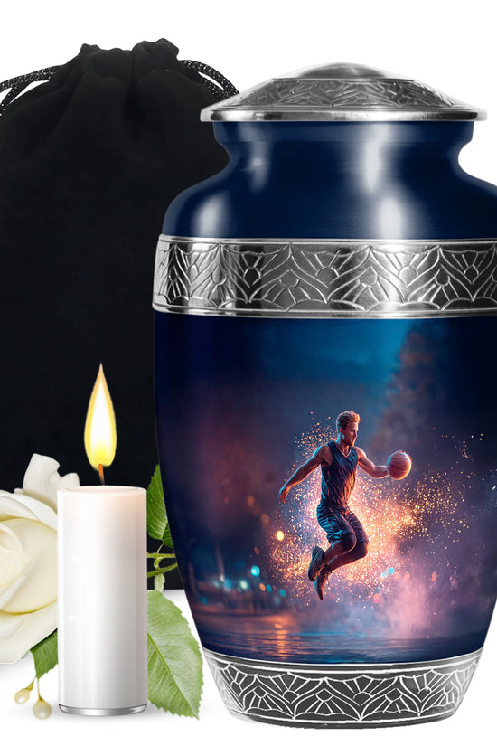 Basketball Memorial Ashes Urn - Large Adult Funeral Urn For Human Ashes