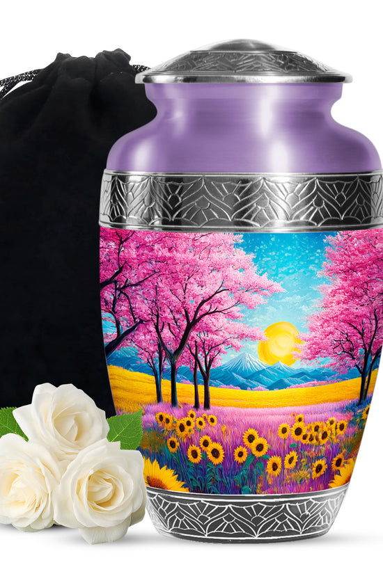 Beautiful Artistic Theme Cremation Urn For Ashes - Aluminium Funeral Urn