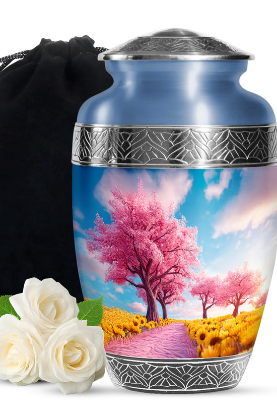 Pink Tree Memorial Urn - Decorative Funeral Urn For Human Ashes