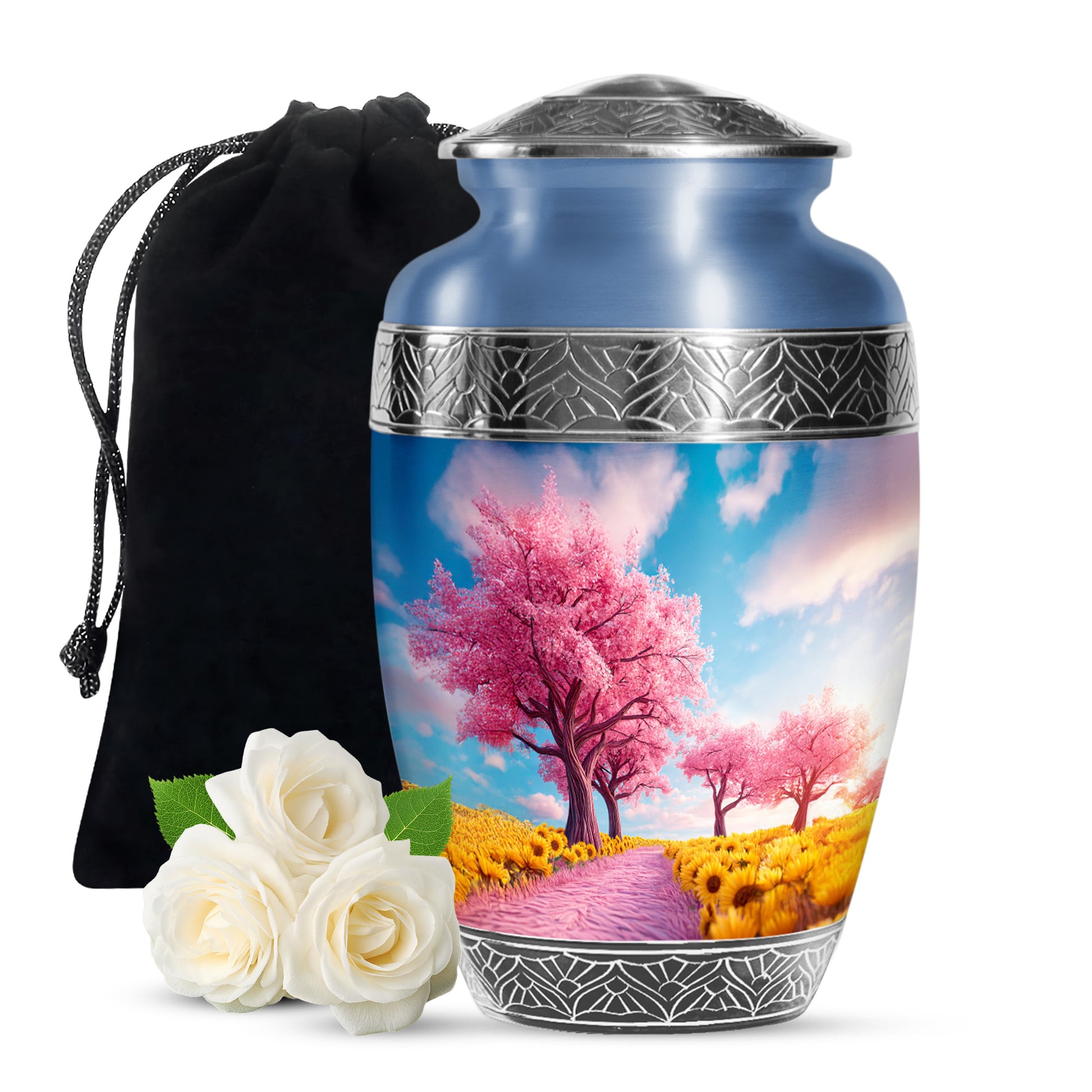 Pink Tree Memorial Urn - Decorative Funeral Urn For Human Ashes