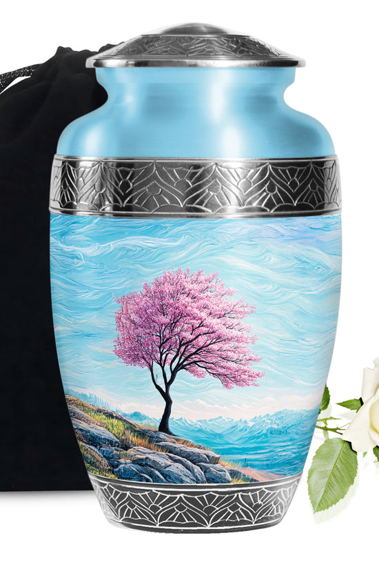 Blossom Tree Landscape Cremation Urn - Nature Tribute Urn For Adult Ashes