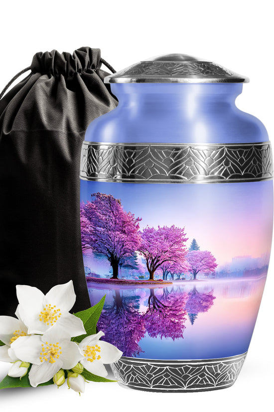 Cherry Blossom Cremation Urn – Scenic Memorial Urn For Human Ashes