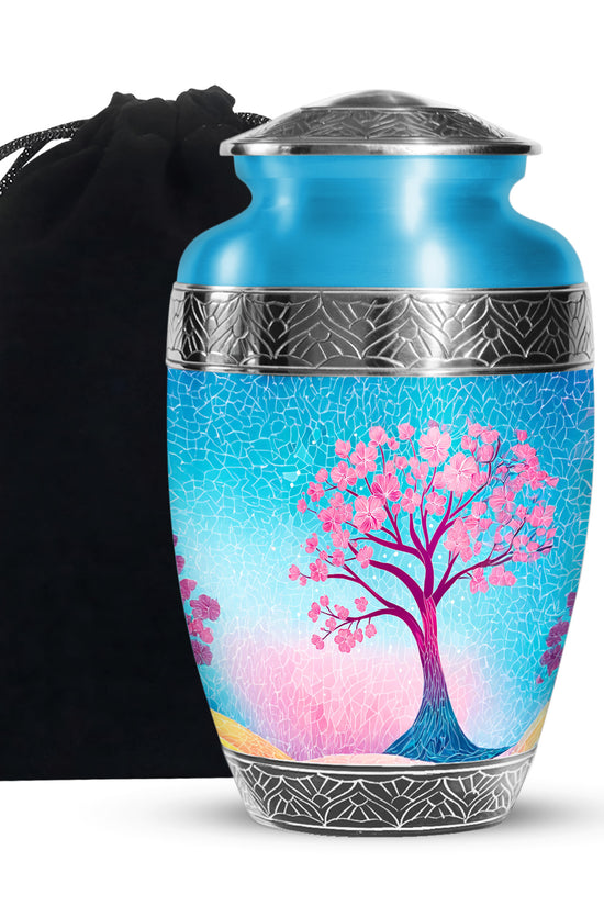 Artistic Floral Cremation Urn - Unique Memorial Urns For Adult Ashes