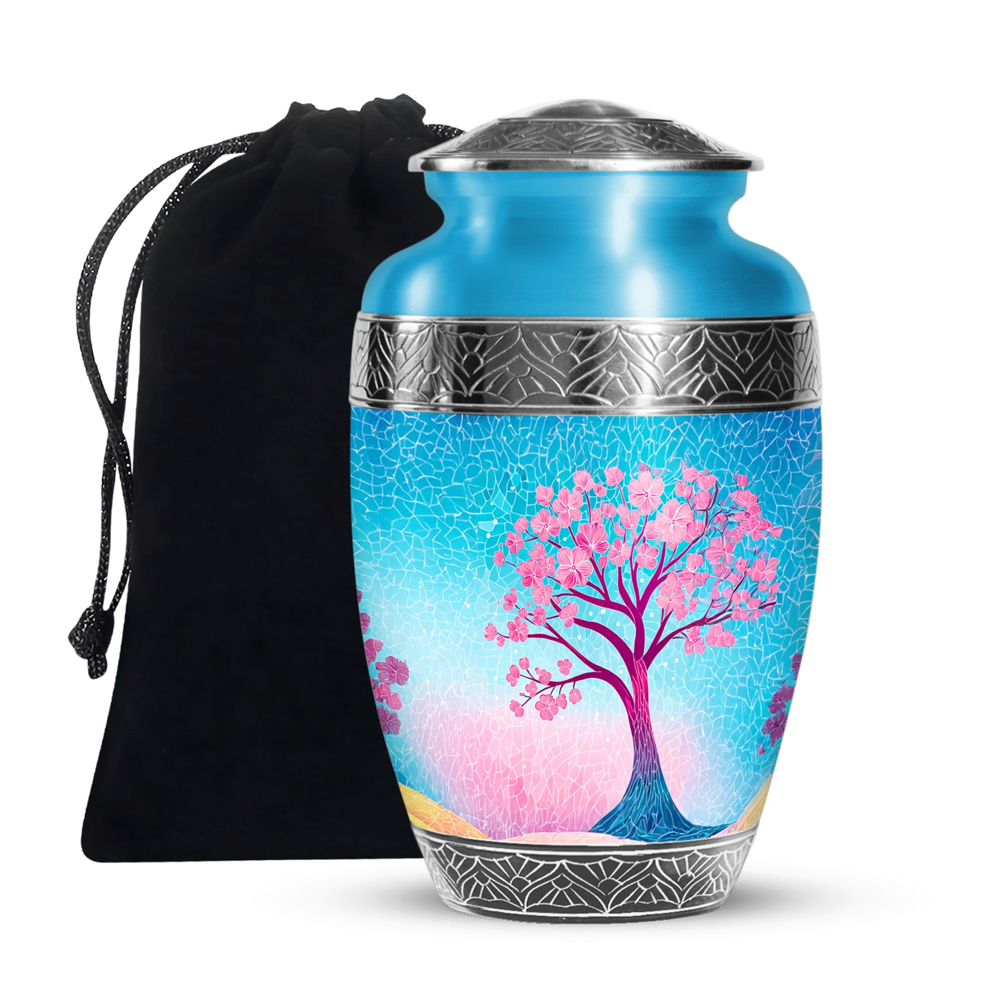 Artistic Floral Cremation Urn - Unique Memorial Urns For Adult Ashes