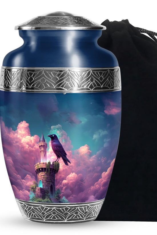 Raven Tower Memorial Urn - Bird Cremation Urn For Burial