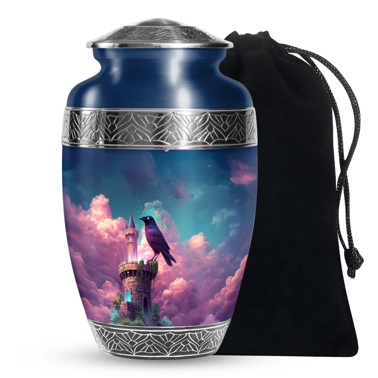Raven Tower Memorial Urn - Bird Cremation Urn For Burial