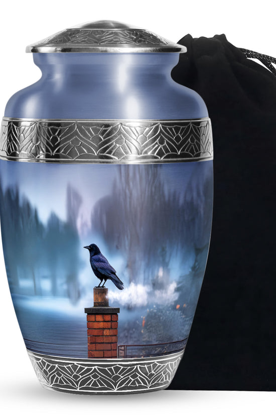 Raven Tribute Funeral Urn - Sky Memorial Urn For Adult Ashes