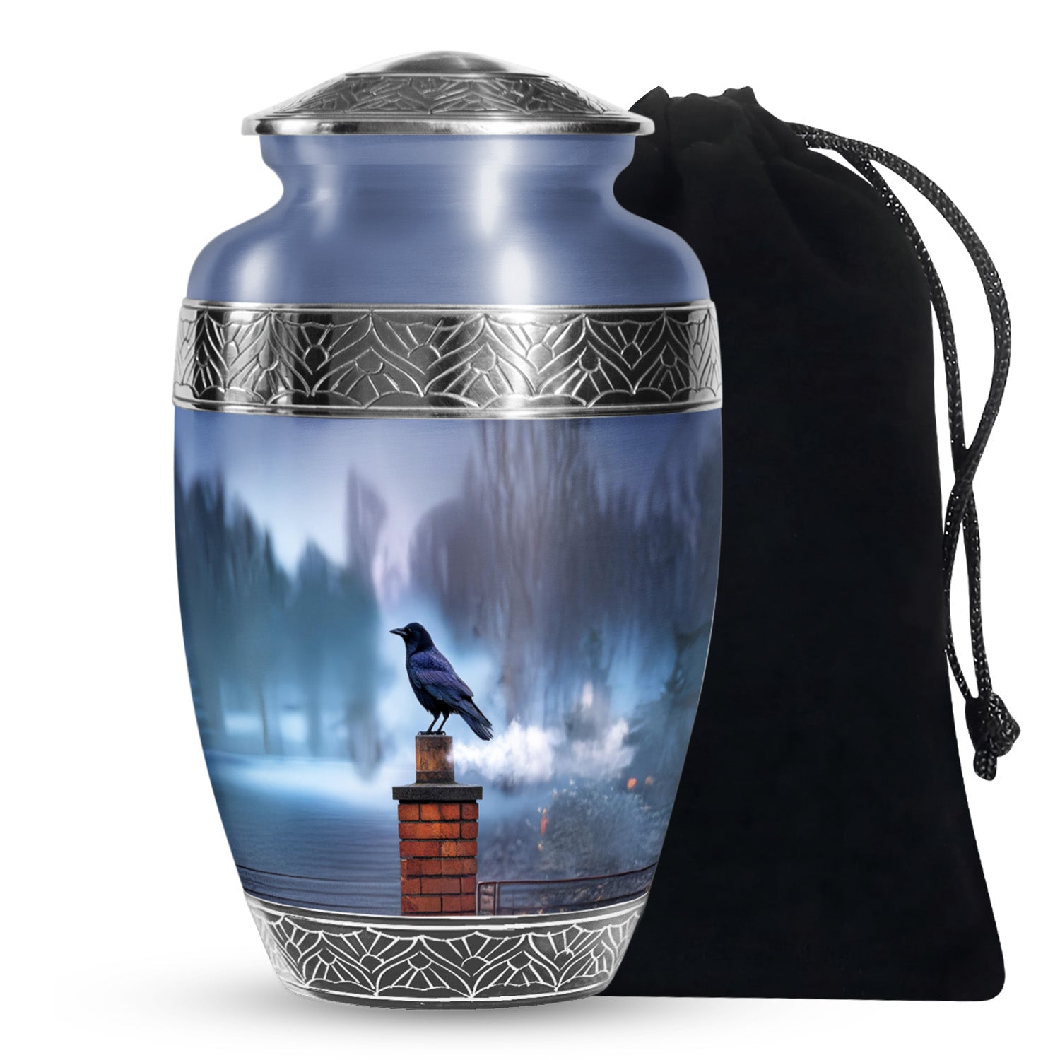Raven Tribute Funeral Urn - Sky Memorial Urn For Adult Ashes