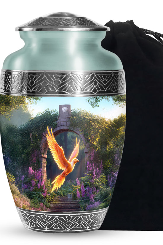 Phoenix Bird Memorial Urn - Golden Wing Cremation Urn For Funeral Ashes