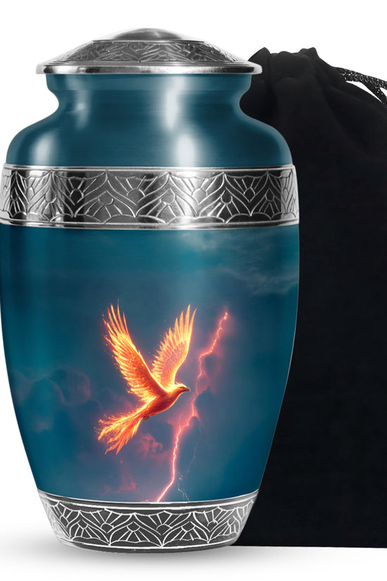 Flaming Phoenix Cremation Urn - Storm Bird Funeral Bird For Burial