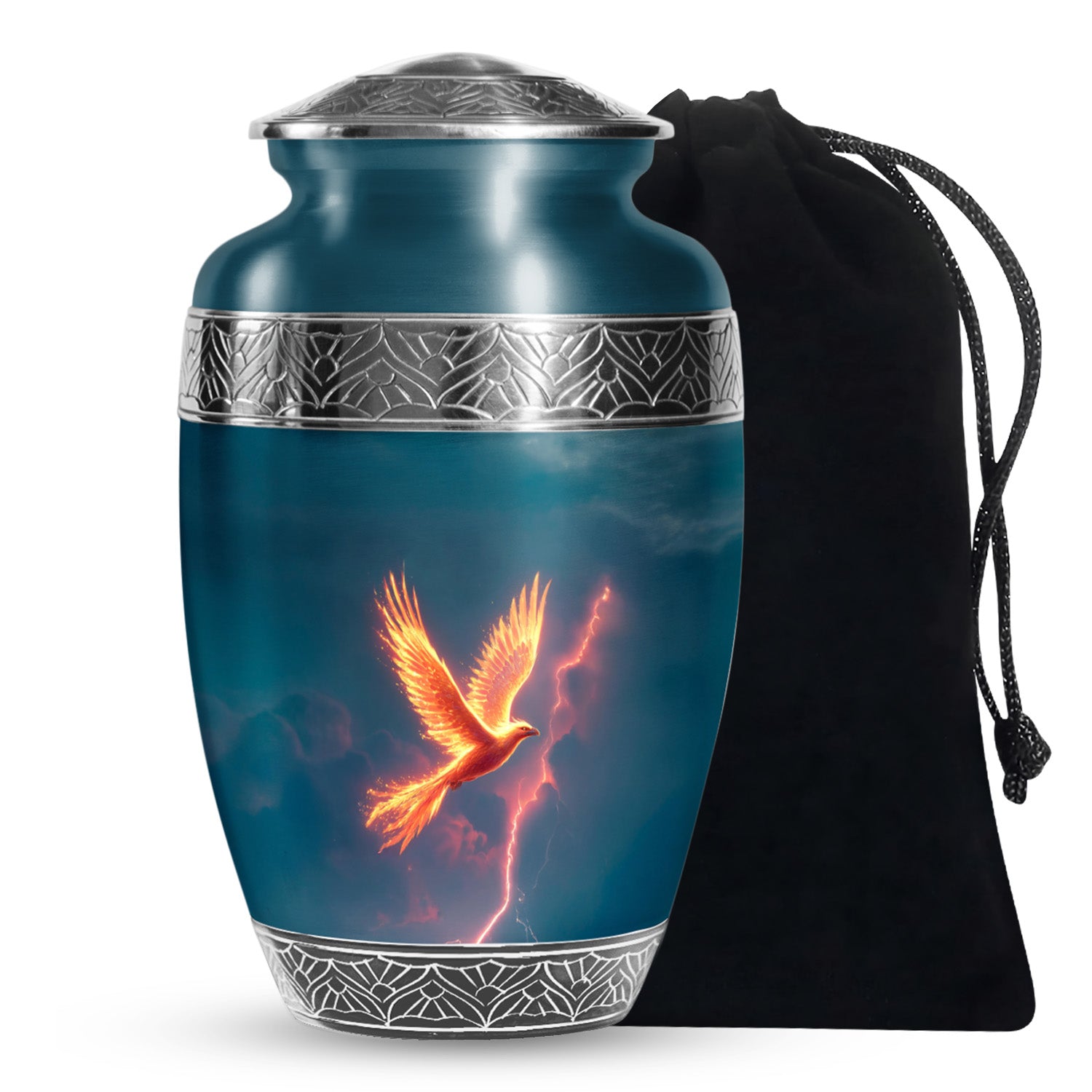 Flaming Phoenix Cremation Urn - Storm Bird Funeral Bird For Burial