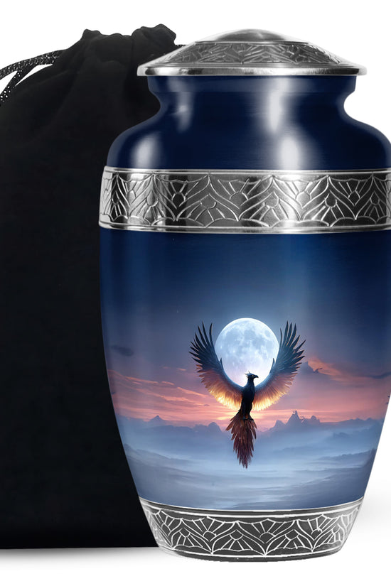 Moonlight Phoenix Memorial Urn - Night Sky Cremation Urn For Ashes