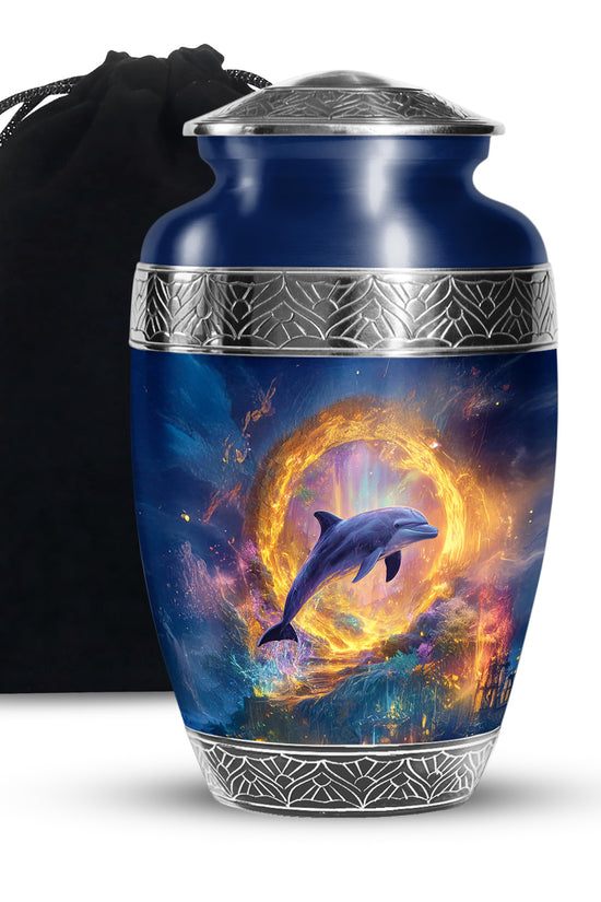 Dolphin Theme Funeral Urn - Beautiful Memorial Urn For Ashes
