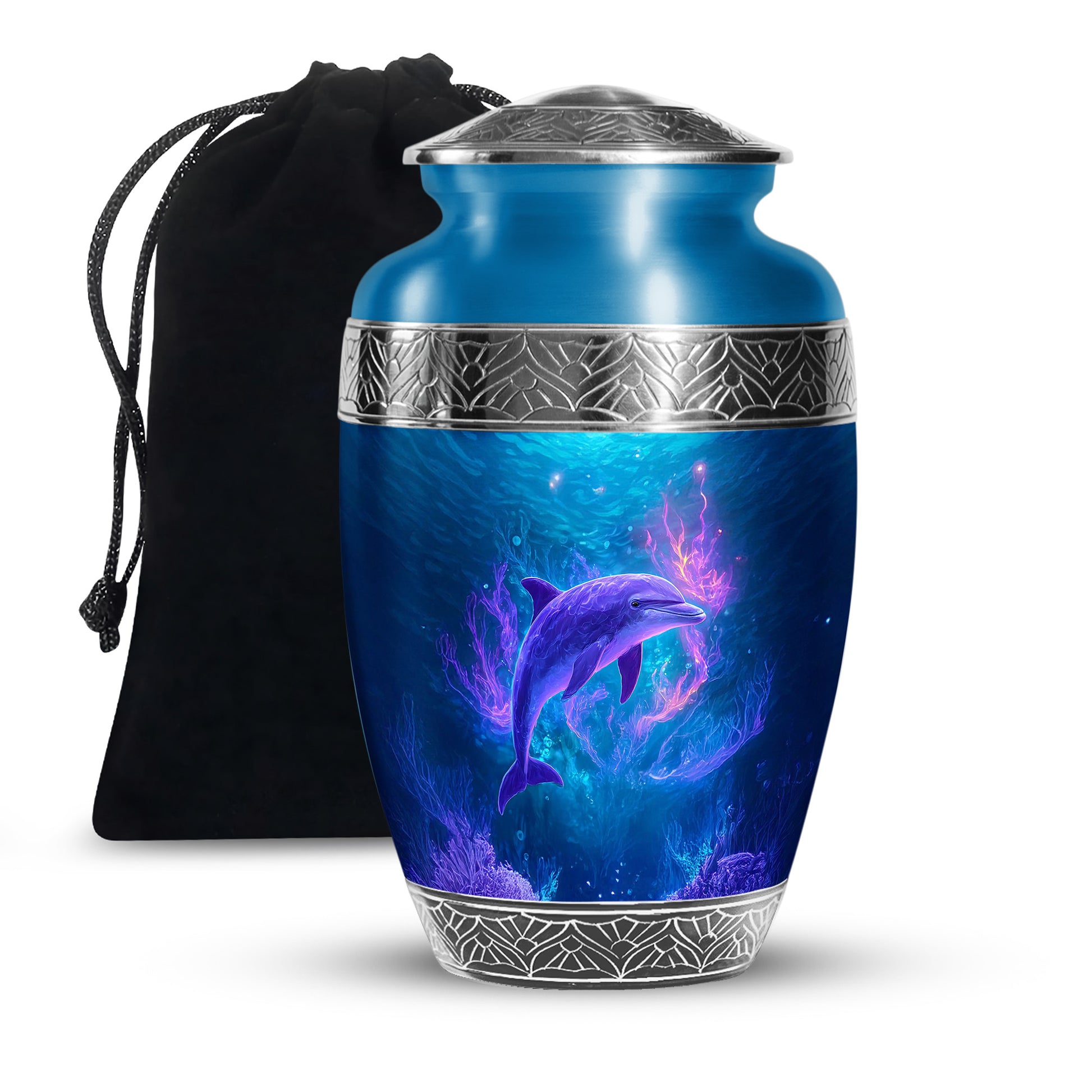 Neon Dolphin Cremation Urn - Fantasy Funeral Urn For Human Ashes