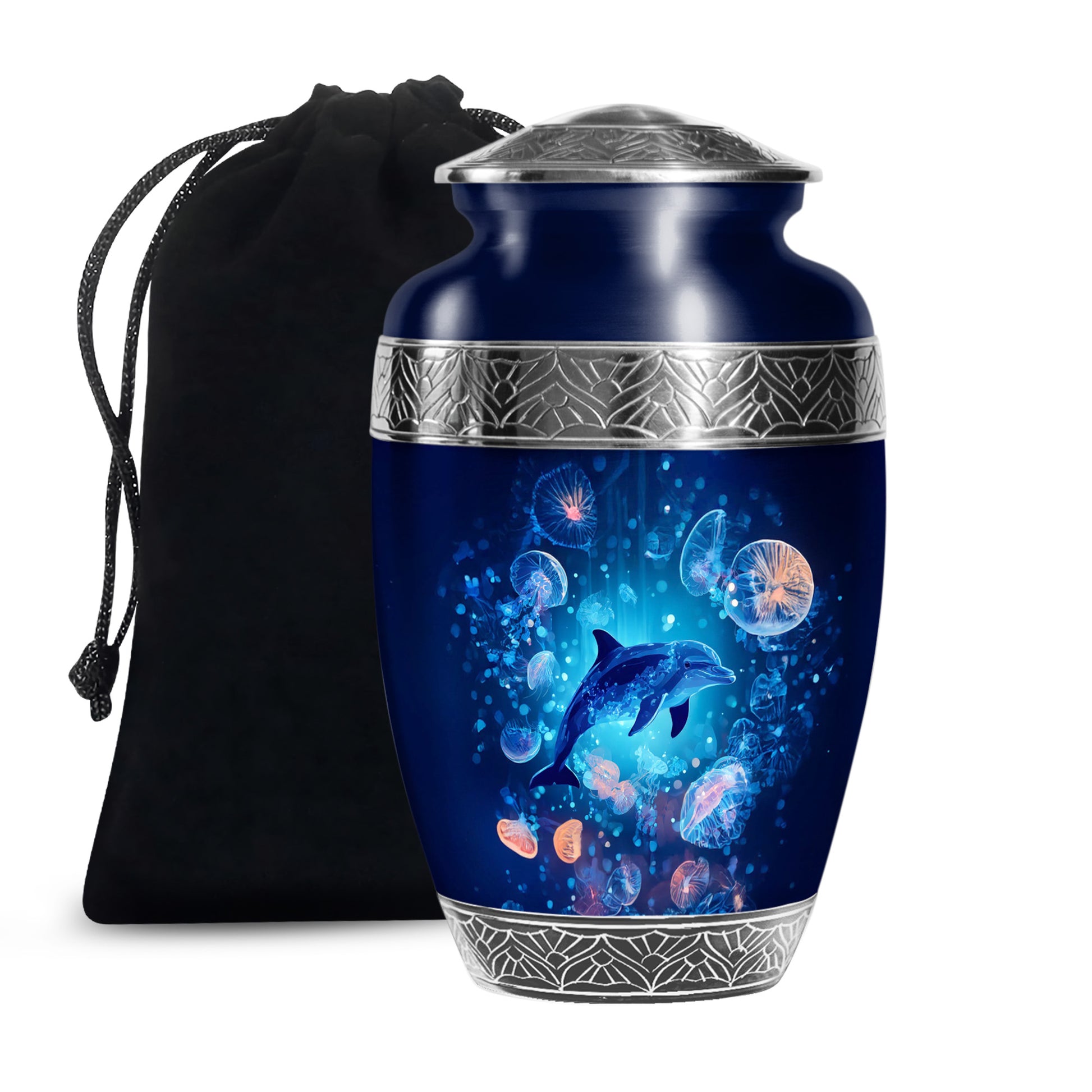 Blue Dolphin Cremation Urn - Ocean Funeral Urn For Loved Ones
