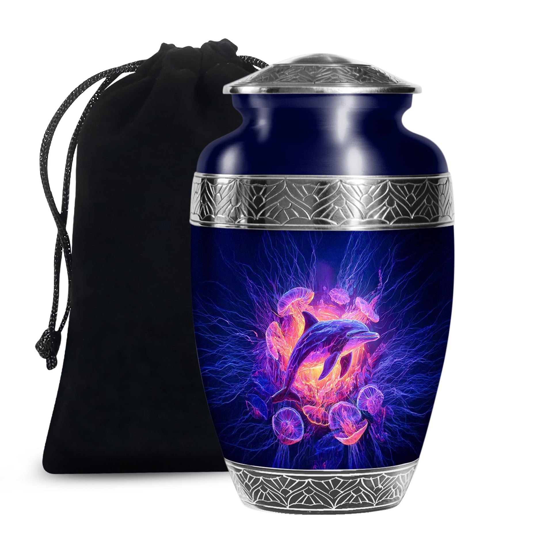 Ocean Dolphin Memorial Urn - Jellyfish Cremation Urn For Human Ashes