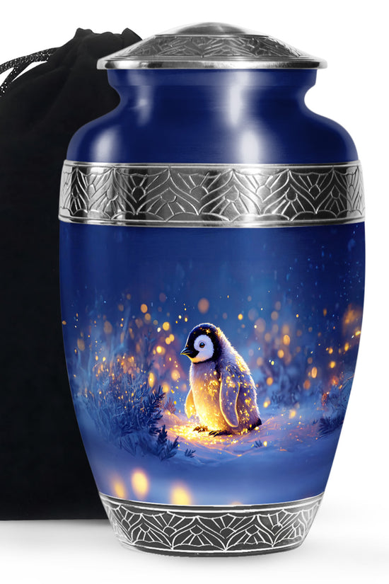 Penguin Cremation Urn - Beautiful Snow Funeral Urns For Human Ashes