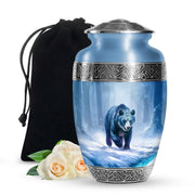 Arctic Bear Cremation Urn - Snow Forest Memorial Urn For Burial
