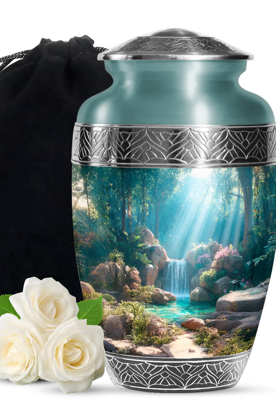 Peaceful Forest Memorial Urn - Beautiful Cremation Urn For Human Ashes
