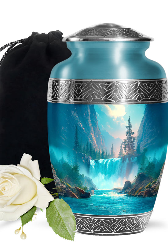 Nature Theme Funeral Urn - Elegant Waterfall Urn For Loved Ones