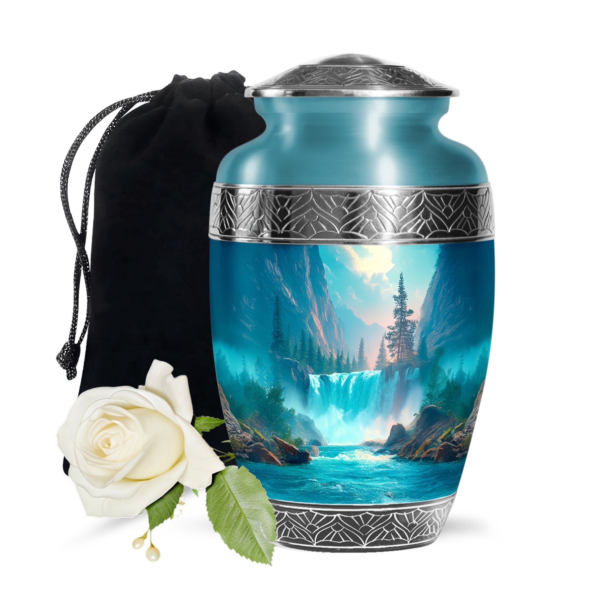 Nature Theme Funeral Urn - Elegant Waterfall Urn For Loved Ones