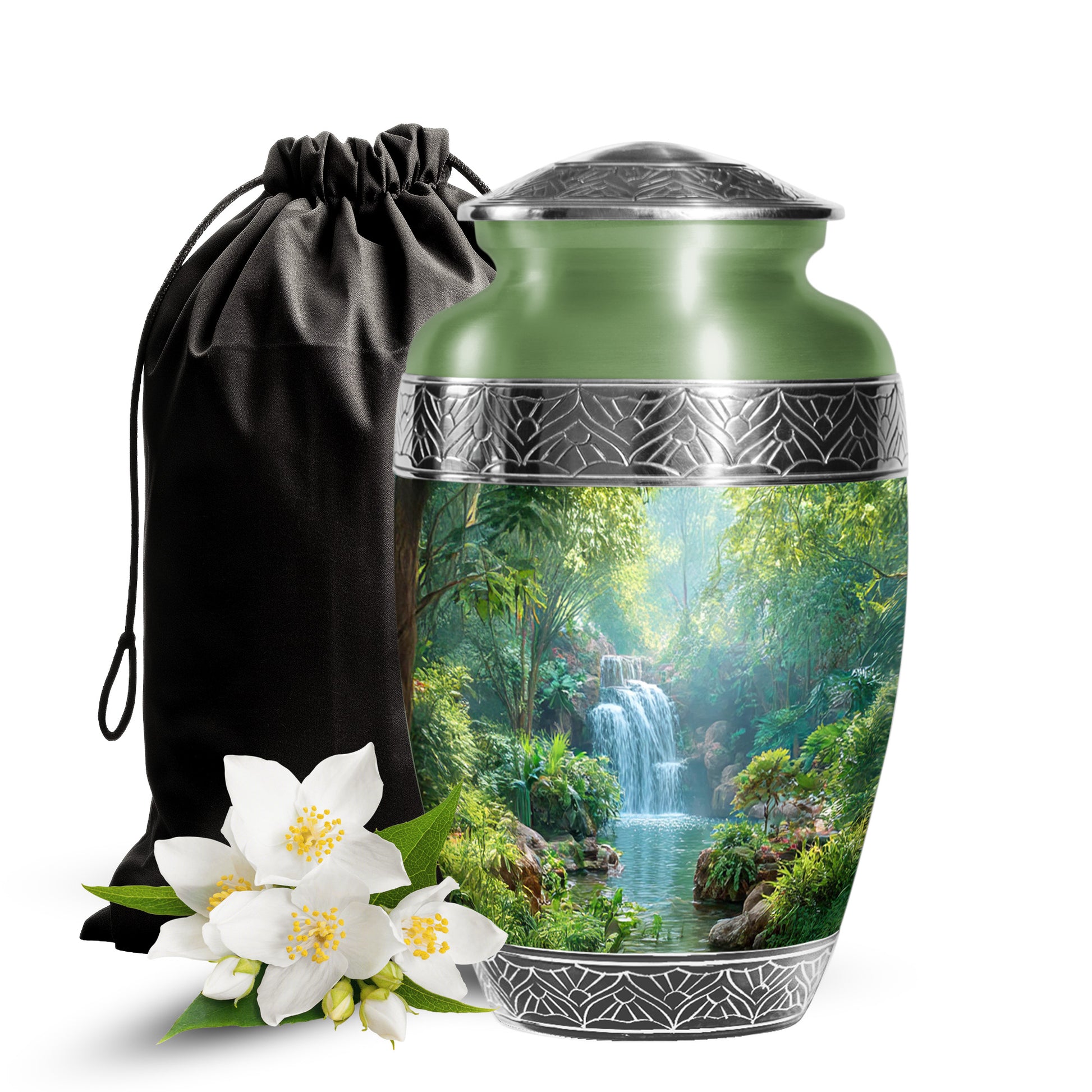 Nature Waterfall Cremation Urn - Peaceful Memorial Urn For Burial