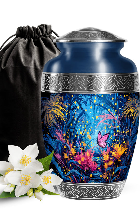 Pink Butterfly Cremation Urn - Bueatiful Forest Memorial Urn For Adult Ashes