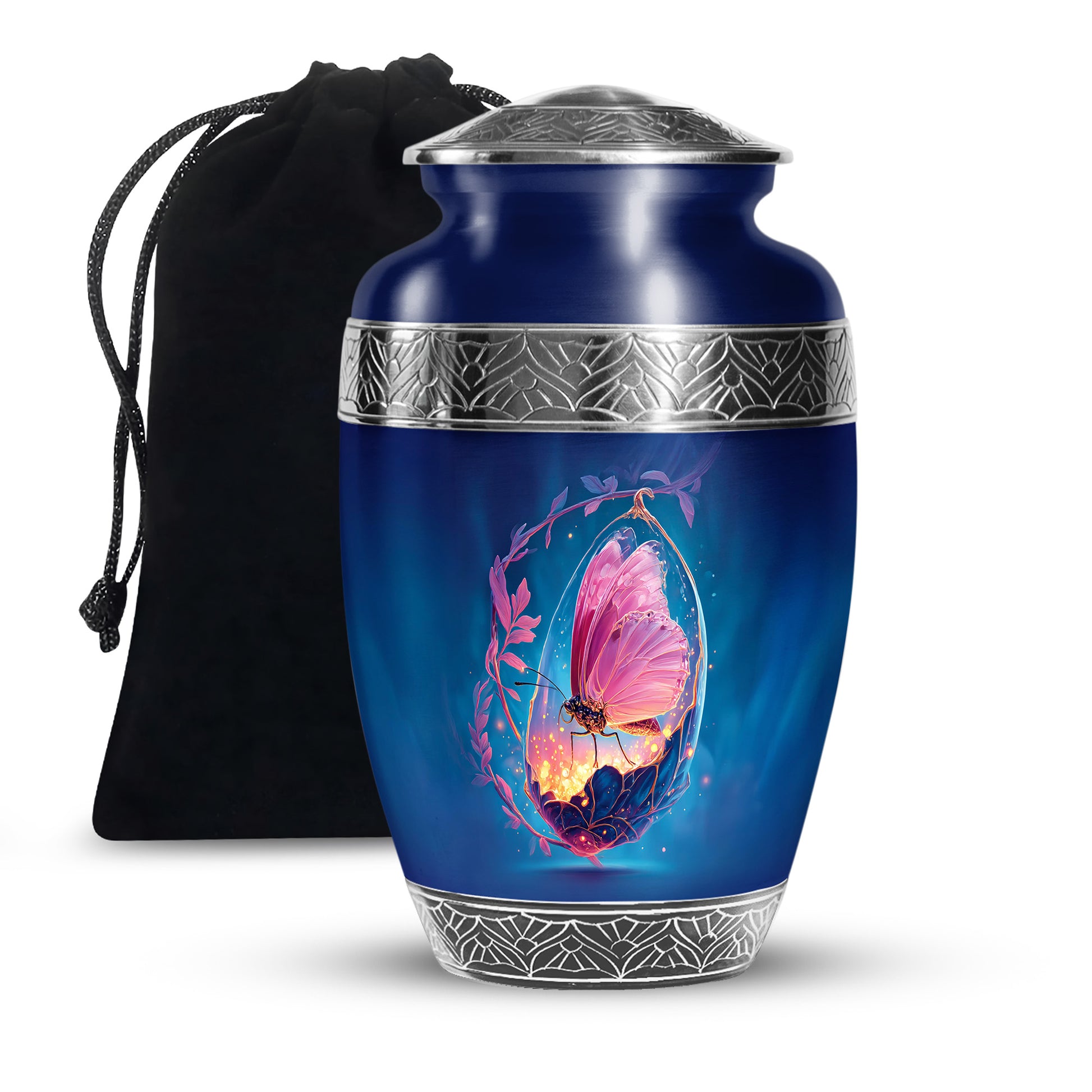 Mystic Butterfly Creamtion Urn - Large Memorial Urn For Human Ashes