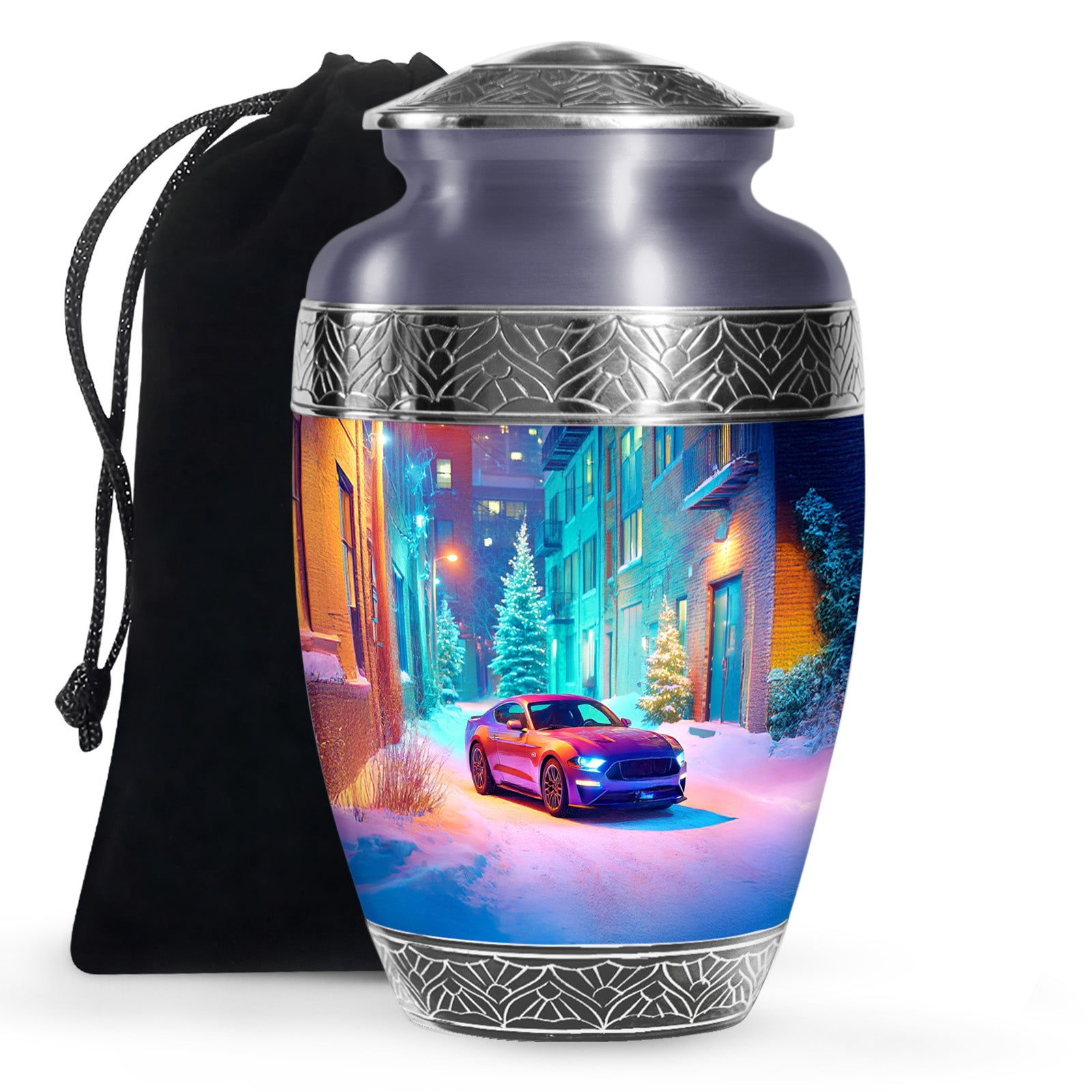 Snow Night Cremation Urn - Classic Car Urns For Human Ashes