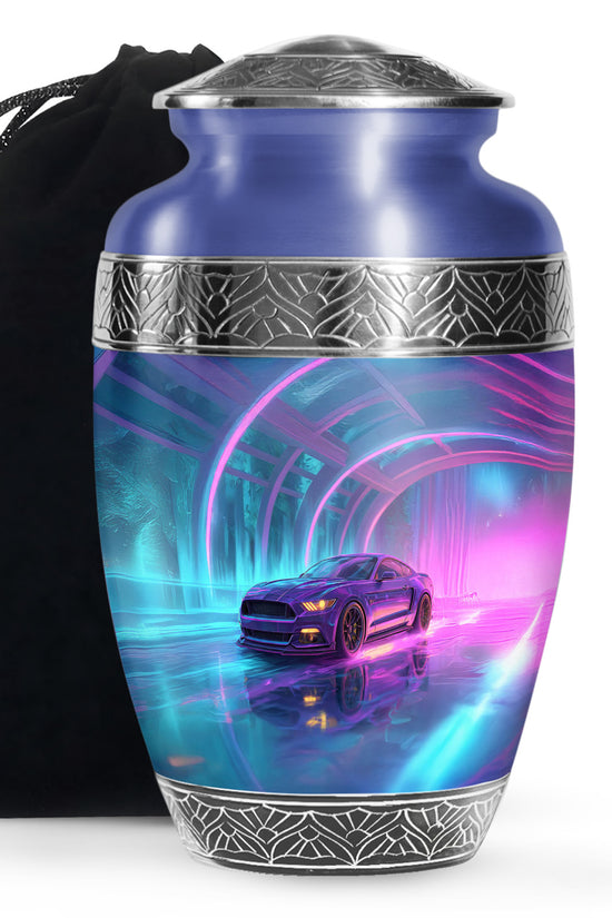 Neon-Purple Muscle Car - Decorative Memorial Container For Ashes