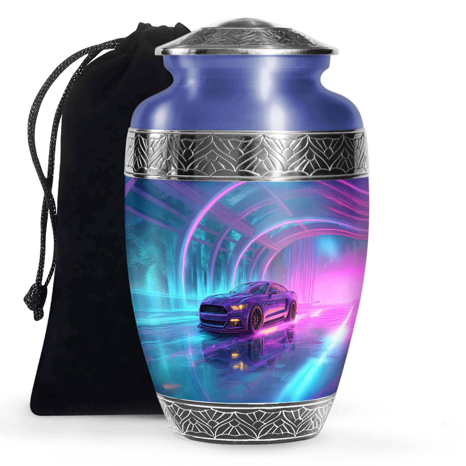 Neon-Purple Muscle Car - Decorative Memorial Container For Ashes