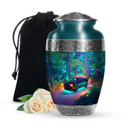 Black Sports Car Urn For Funeral - Green Forest Memorial Ashes Urn