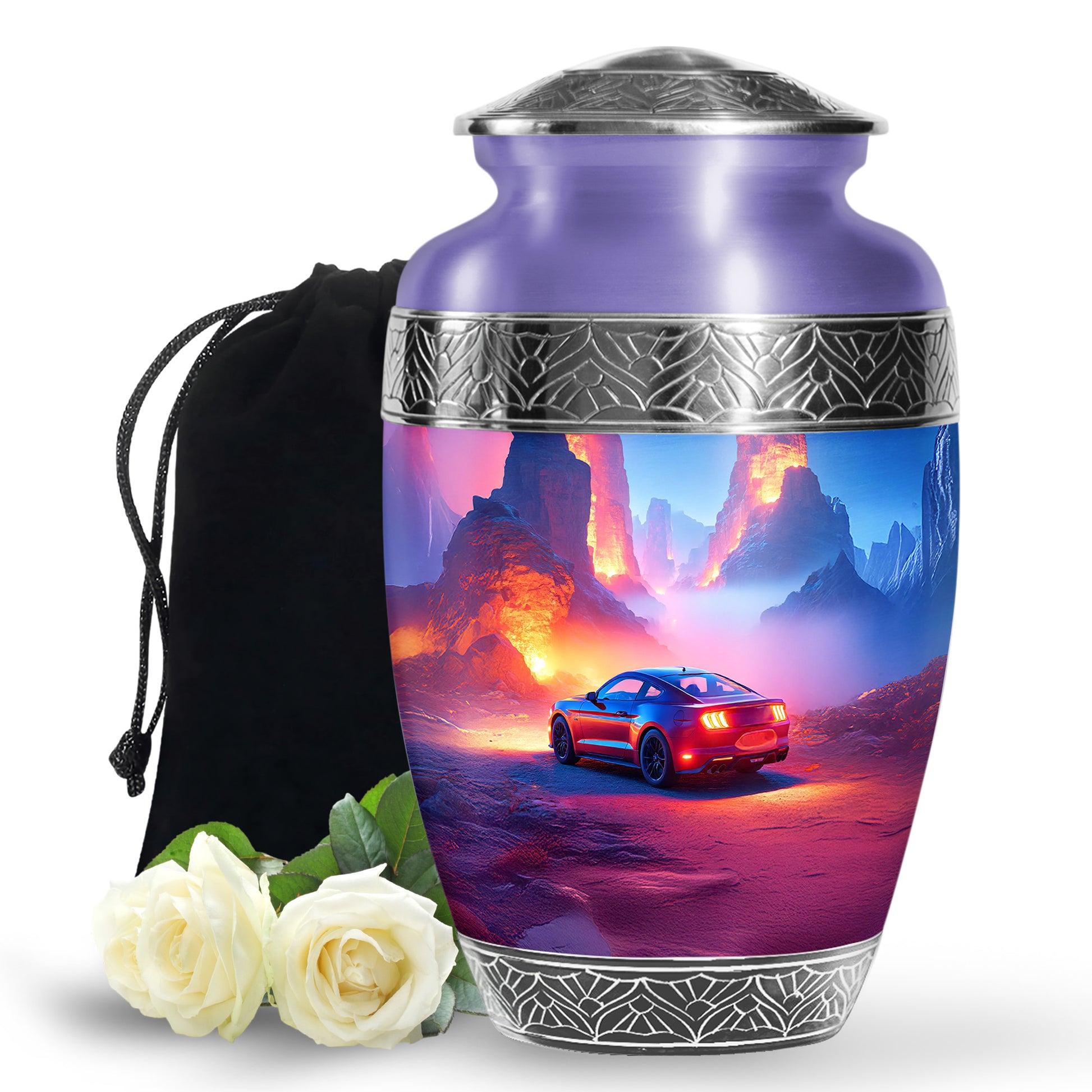 Sports Car Funeral Urn For Men - Pink Cremation Urn For Ashes Burial