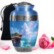 Jesus Memorial Urn - Beautiful Ocean Funeral Urn For Human Ashes