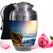 Jesus Ocean Cliff Urn - Heavenly Light Cremation Urn For Funeral Ashes