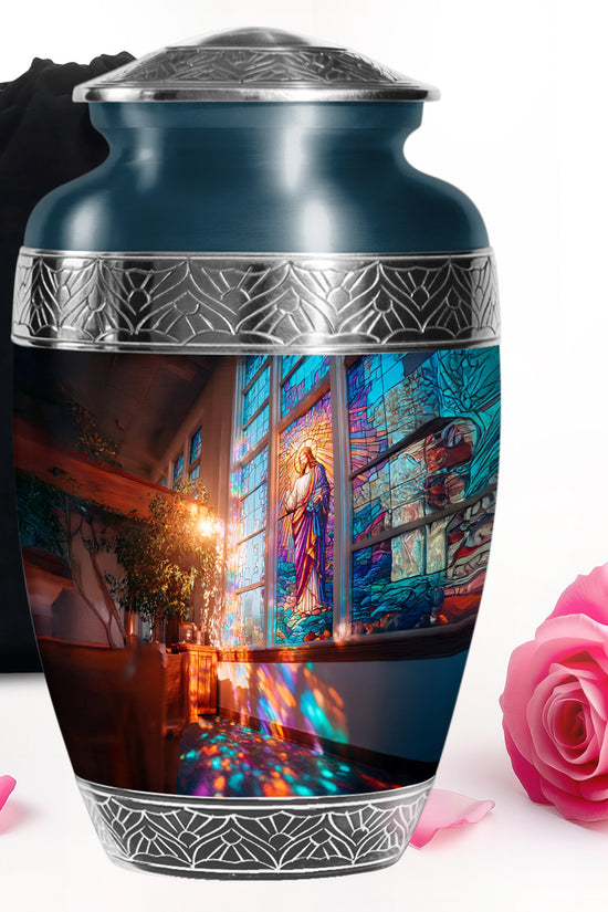 Beautiful Church Memorial Urn - Divine Heaven Light Urn For Burial