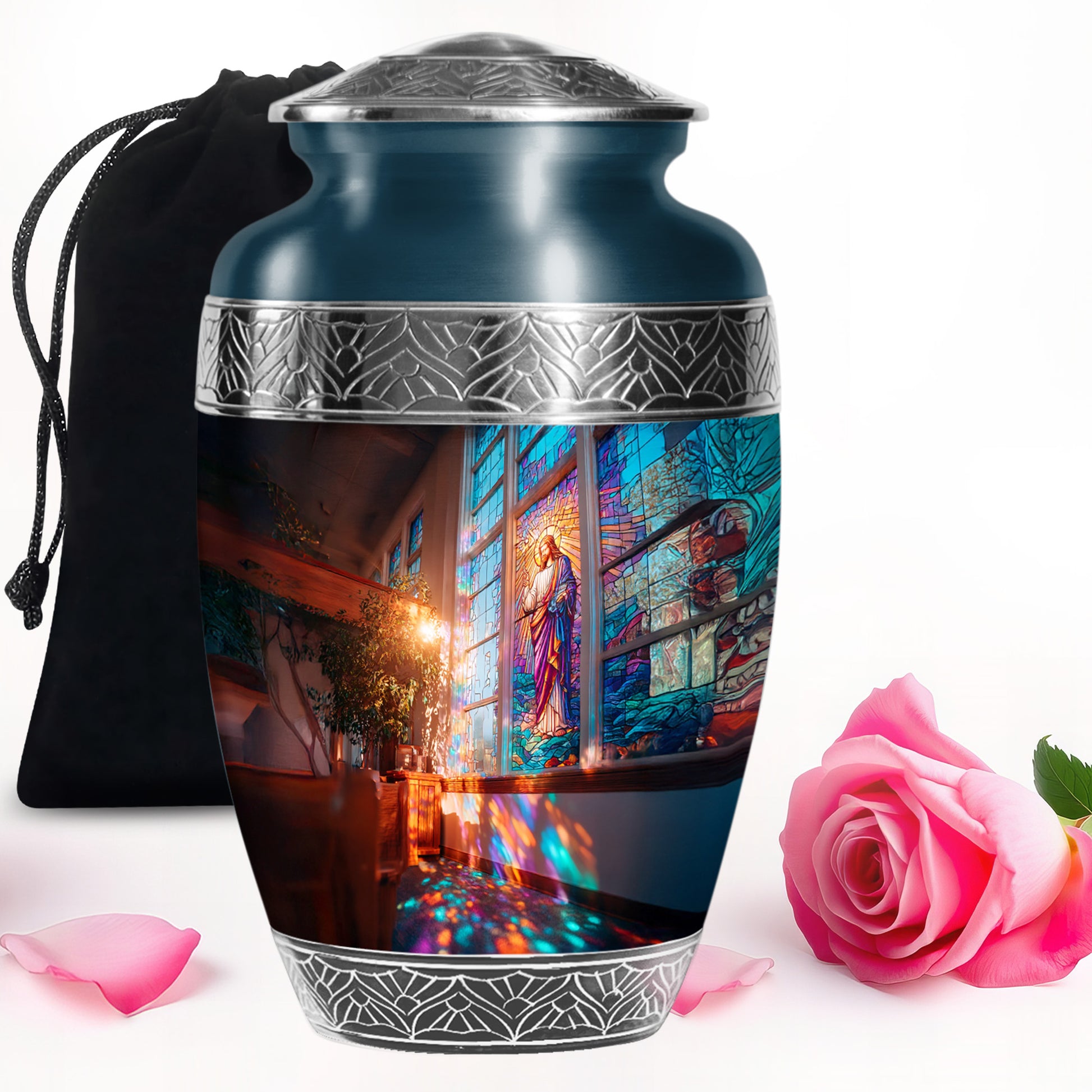 Beautiful Church Memorial Urn - Divine Heaven Light Urn For Burial