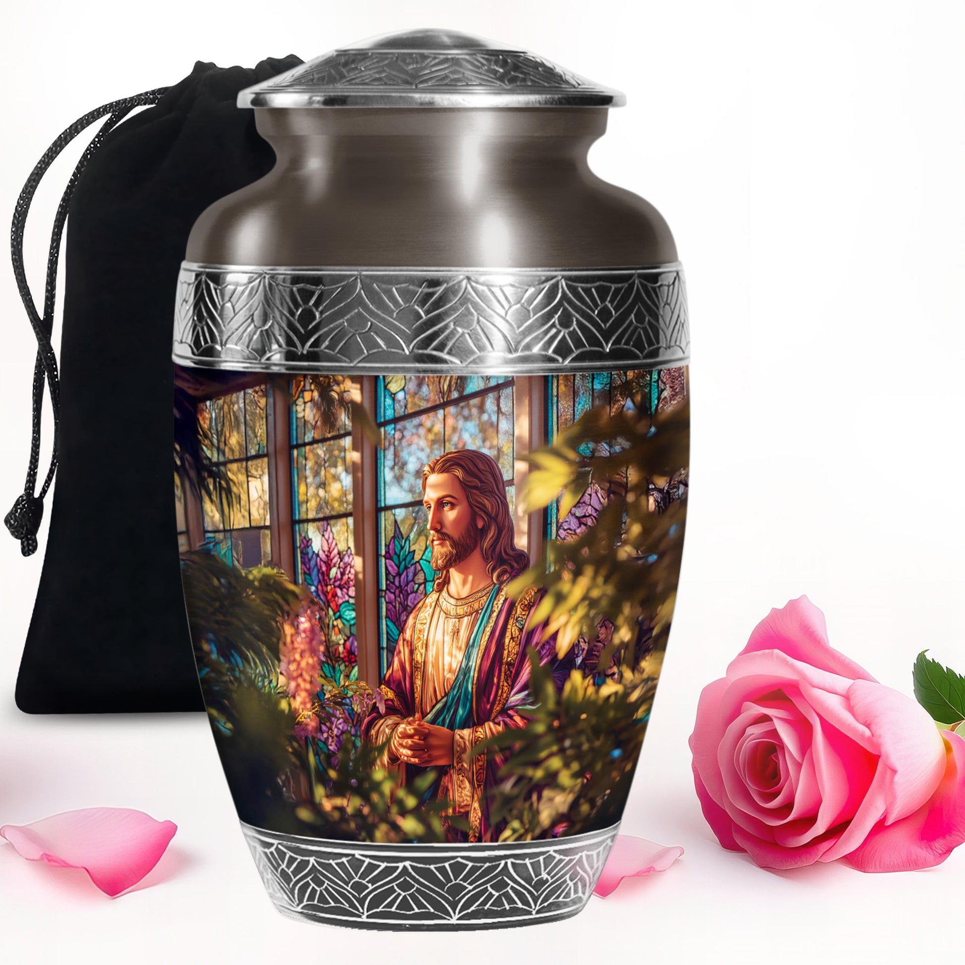 Jesus Portrait Cremation Urn - Funeral Urn For Men & Women
