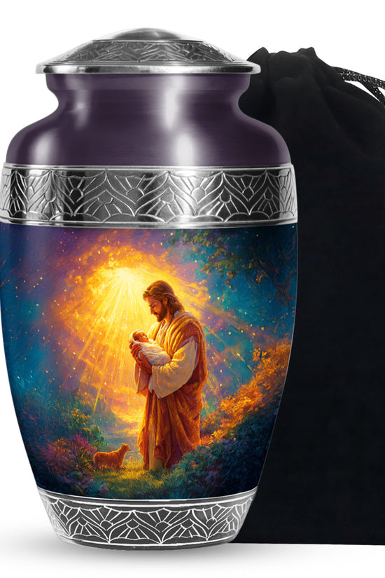 Loving Jesus Funeral Urn - Divine Light Cremation Urn For Adult Ashes