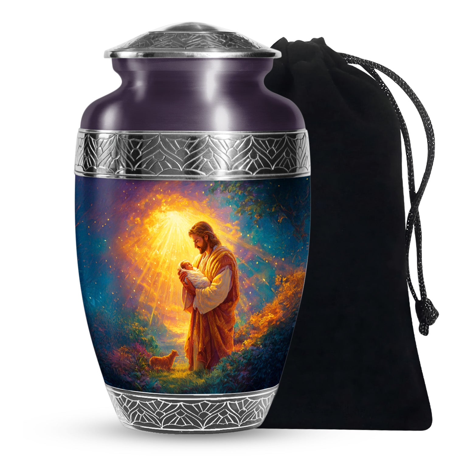 Loving Jesus Funeral Urn - Divine Light Cremation Urn For Adult Ashes