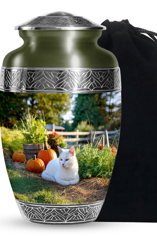 White Persian Cat Cremation Urn - Beautiful Theme Cremation Urn For Ashes