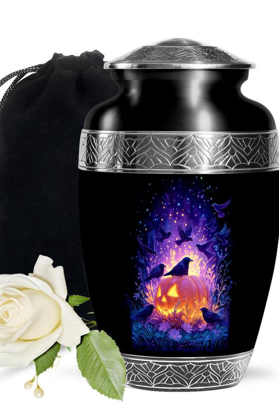 Raven Bird Memorial Urn - Fantasy Halloween Urn For Adult Ashes