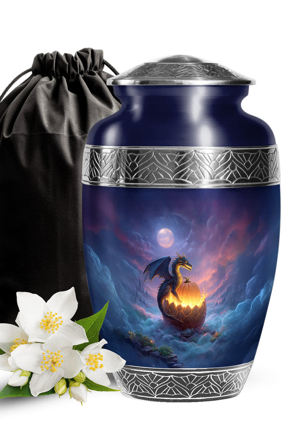 Mystic Dragon Memorial Urn - Halloween Theme Cremation Urn For Burial