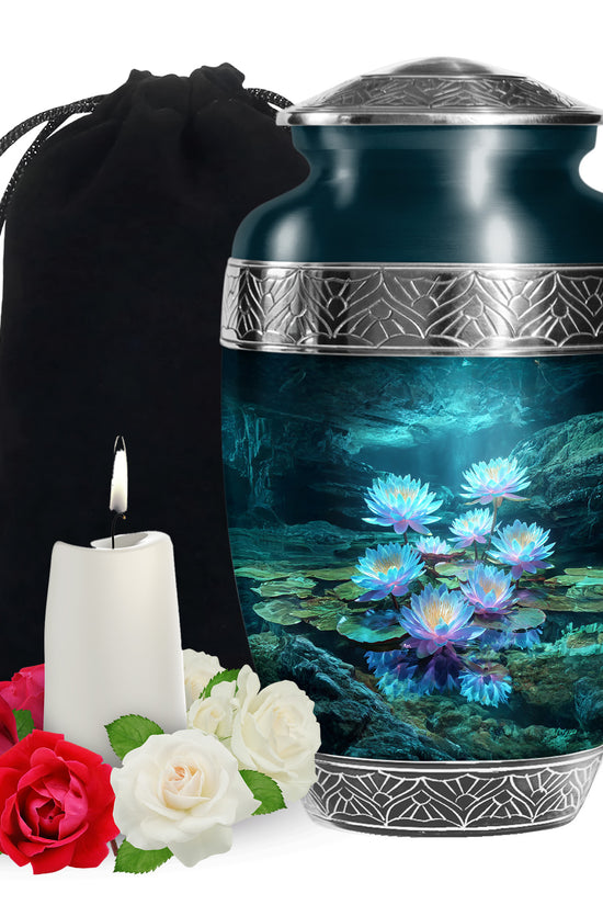 Lotus Cremation Theme Urn - Decorative Funeral Urn For Human Ashes